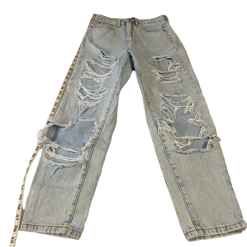 Riot mom jeans, size 0 long , light washed